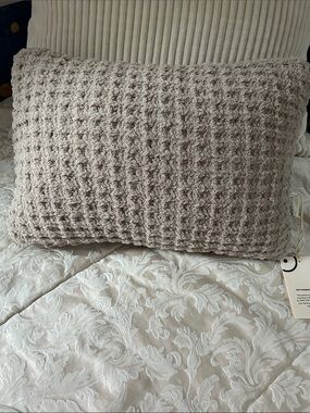 Sunday Citizen Waffle Knit Accent Pillow - Taupe